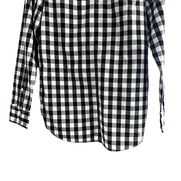 J Crew Women’s Size 0 Boyfriend Shirt Button Up Gingham Print Long Sleeves Black - Picture 8 of 12